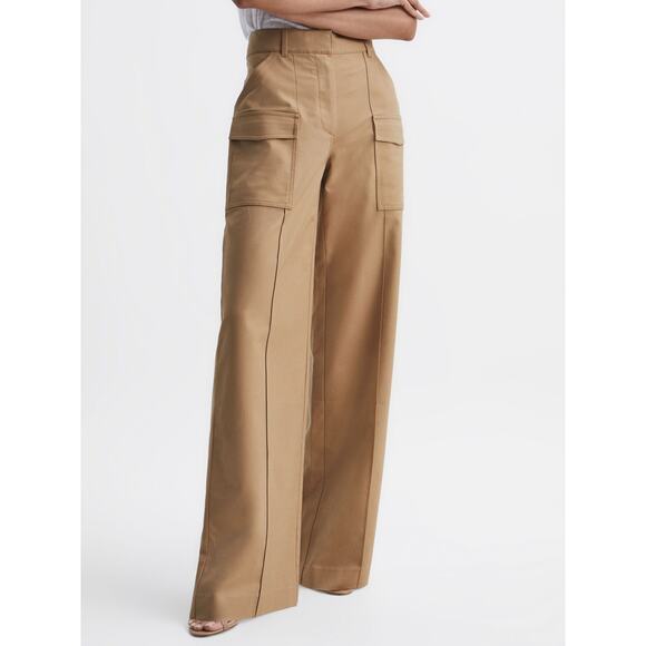 Reiss Wide Leg Combat Trousers Brown - US 6